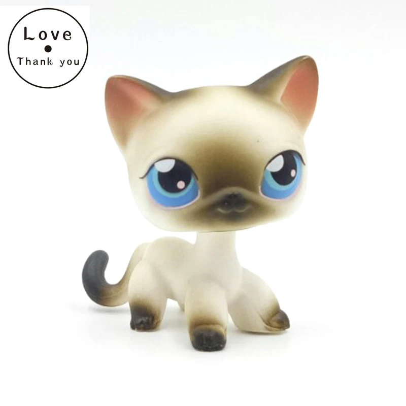 

pet shop lps toys standing #5 rare grey white short hair siamese cat blue eyes child Xmas gift old original free shipping