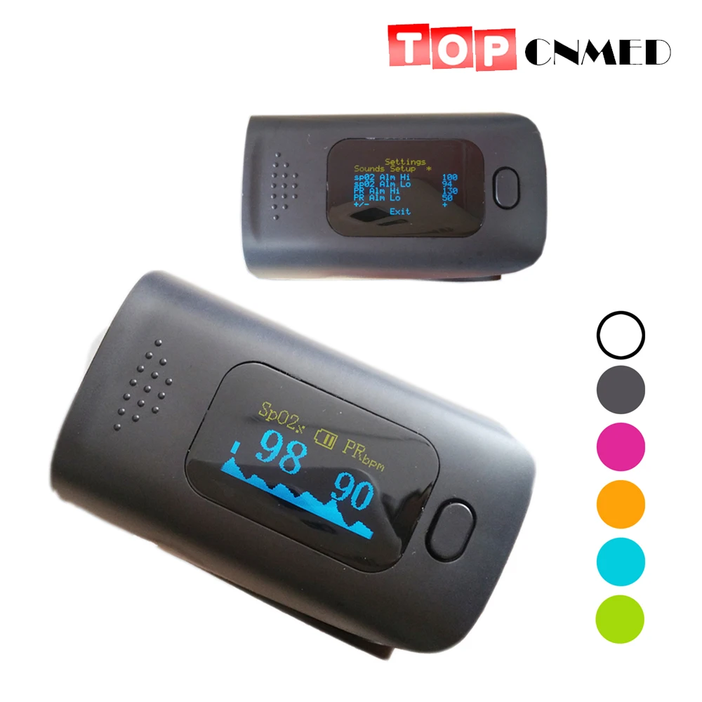 

10pieces/lot** Alarm Setting Oximeter SPO2 PR Fingertip Pulse Oximeter Blood Oxygen SpO2 Colorful Design
