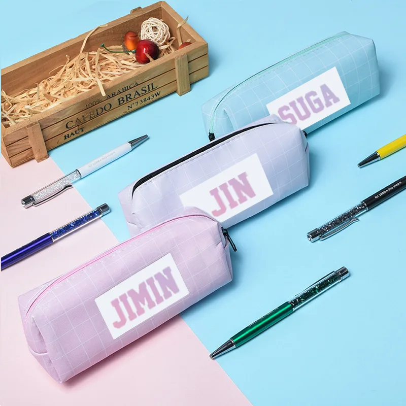 

Creative Bts Pu leather Pencil Case for Girl Stationery Gift Kawaii Pencil Bag School Cute Pencil Box Pencilcase Office Supplies