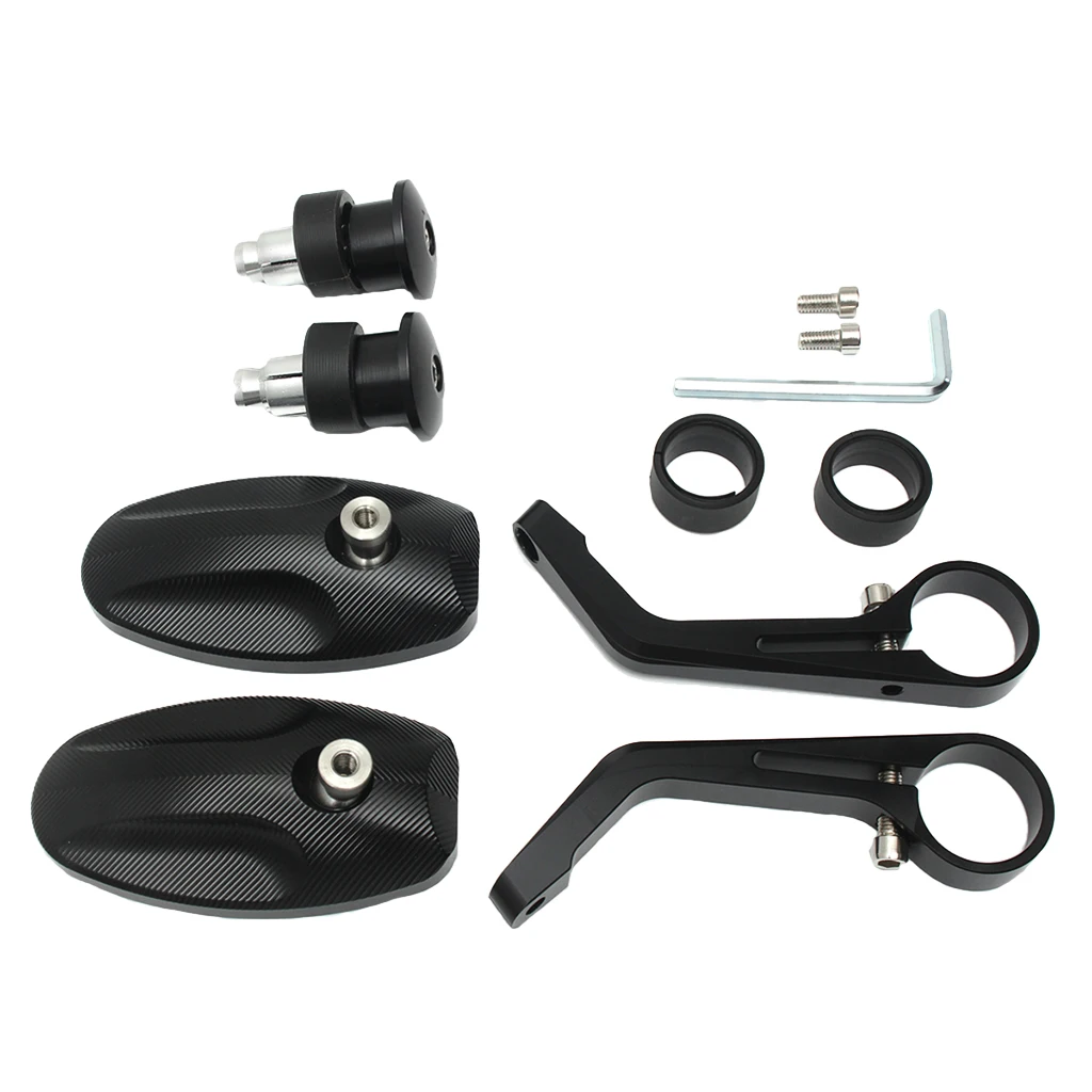 2 Pcs/Pair Motorcycle Mirror Scooter  Rearview Mirrors Back Side Convex Mirror For 7/8" Handlebar Mount Clamp 22mm Threaded Bolt