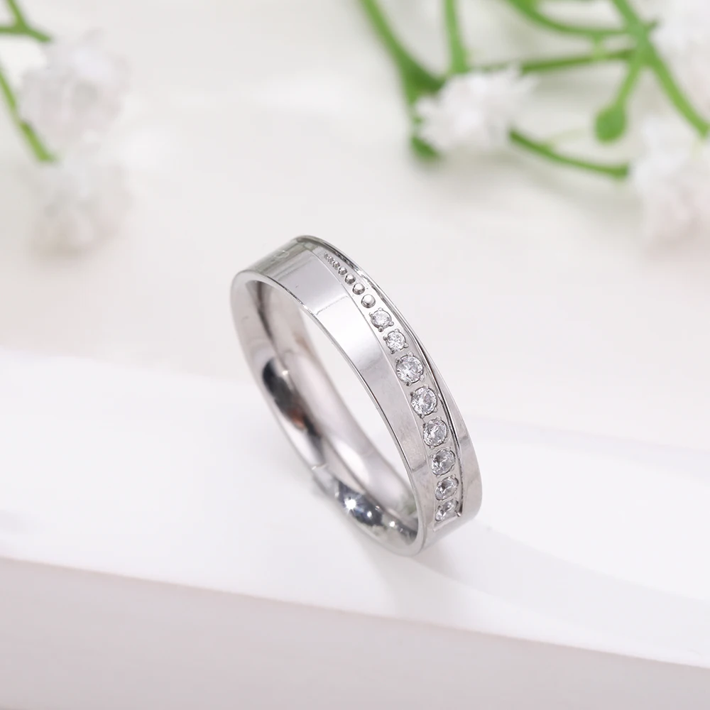 LIKGREAT 5 мм классическое кольцо для пары из нержавеющей стали обручальное кольцо для женщин и мужчин обручальные хрустальные кольца Подарки