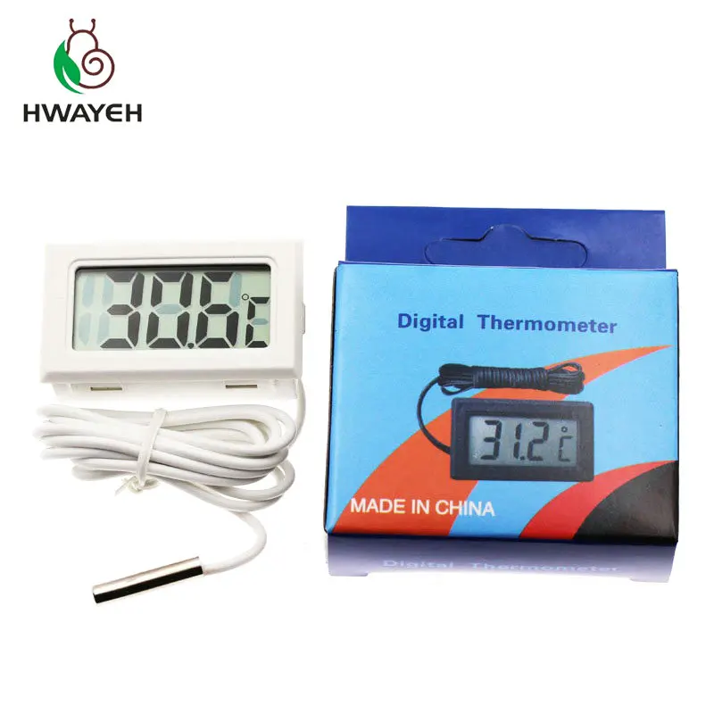 LCD Digital Thermometer for Freezer Temperature-50~110 degree Refrigerator Fridge Thermometer - Цвет: 1M White