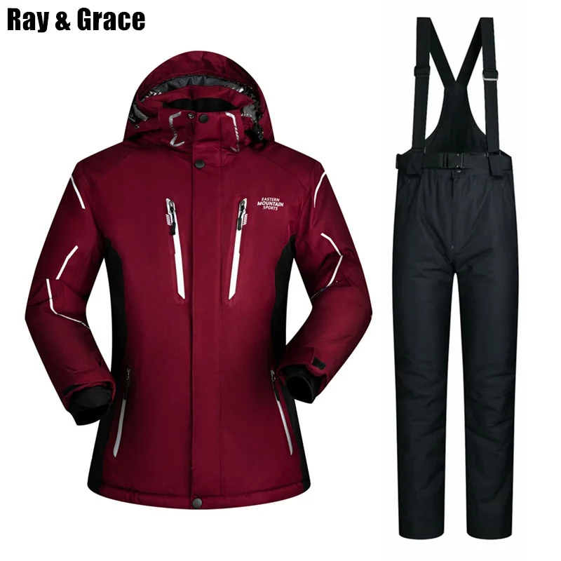 RAY GRACE, Мужской комплект для сноубординга, водонепроницаемый, ветрозащитный, лыжный костюм, куртка, брюки, набор, лыжный, зимний, Термальный, спортивная одежда для мужчин