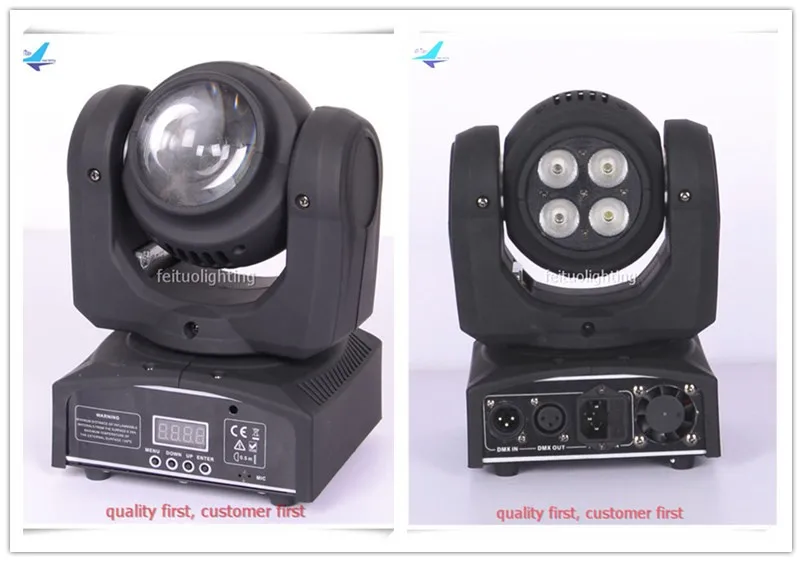 

free shipping 6pcs LED Spot Wash 2 Sides BEAM 1x10w+4x10w Moving Head Light RGBW 4IN1 Double Head Stage DJ Party Lumiere Lamp