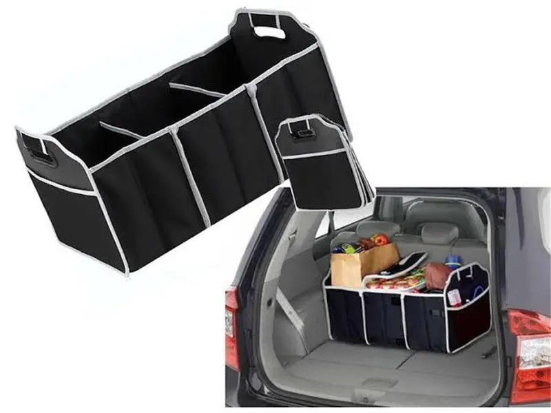 Черный цвет складной 3 секции большой Новейший автомобильный складной, сворачивающийся органайзер для обуви Экономия пространства Авто ящик для хранения багажник