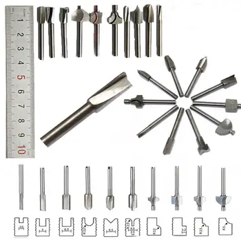 

10pcs 1 /8 Inch 3.175mm Shank Universal High Speed Steel Router Bits Files Power Tool Accessories Suitable for Woodworking
