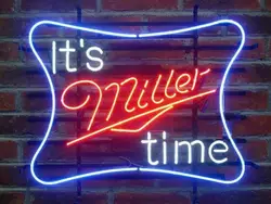 Это Miller Time Миллер СТЕКЛО Неоновый свет знак пивной бар