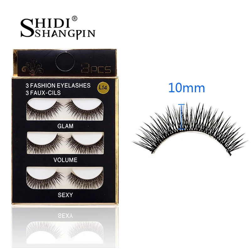 

SHIDISHANGPIN 3 Pairs Makeup Maquiagem False Eyelashes Extension lash Crisscross Cilia Cilios Fake Eye Lashes Faux Cils #BL14