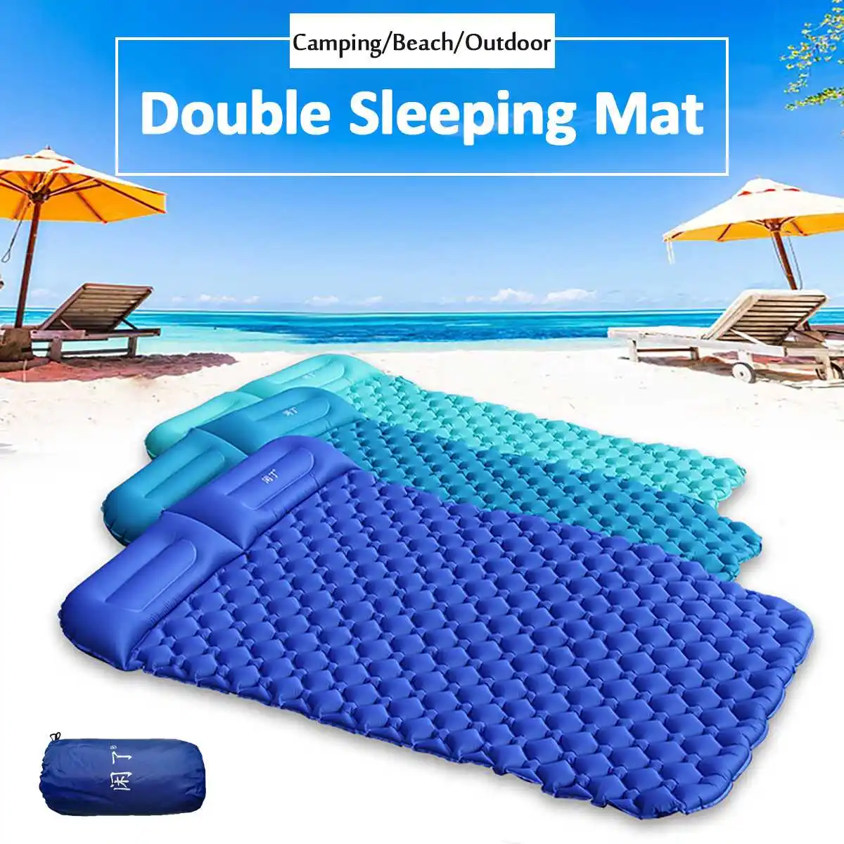 

Air Camping Mats Inflatable Cushion Moistureproof Outdoor Hiking Picnic Tent Plaid Pad Home Rest Double Sleeping bag Mattress