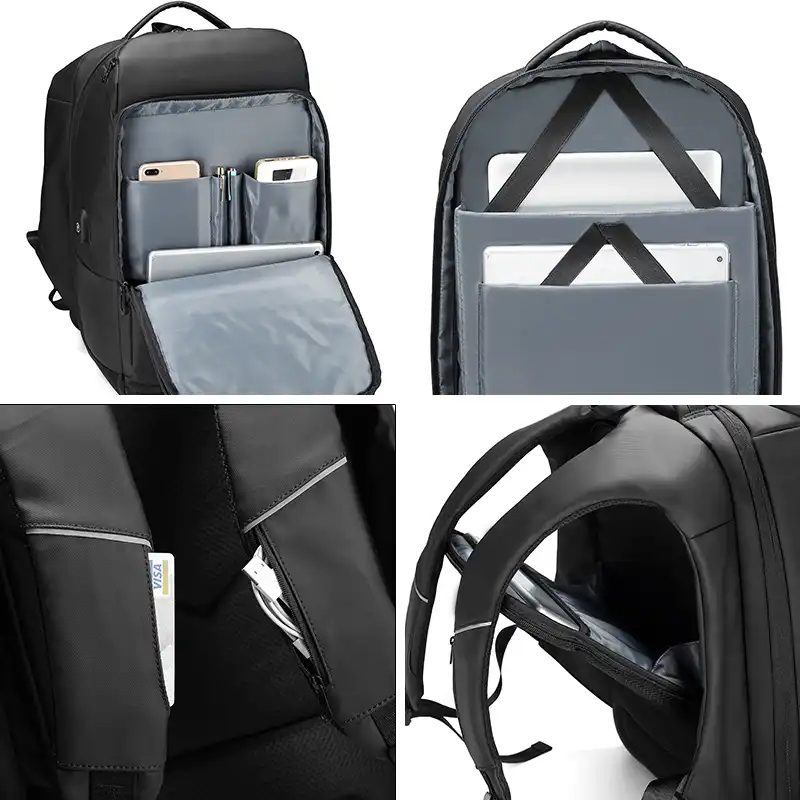 Laptop Backpack For Men Water Repellent Functional Backpack USB Port Travel