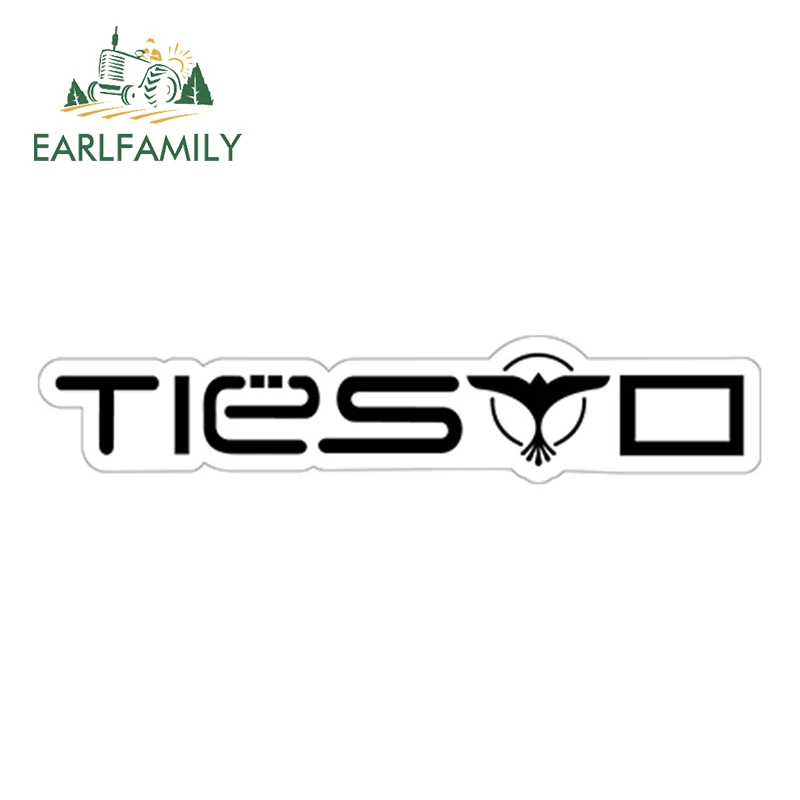 

EARLFAMILY 15cm x 3cm DJ TIESTO Sticker Decal Electro Techno EDM Vinyl Car Bumper Window Rearview Mirror Car Stickers