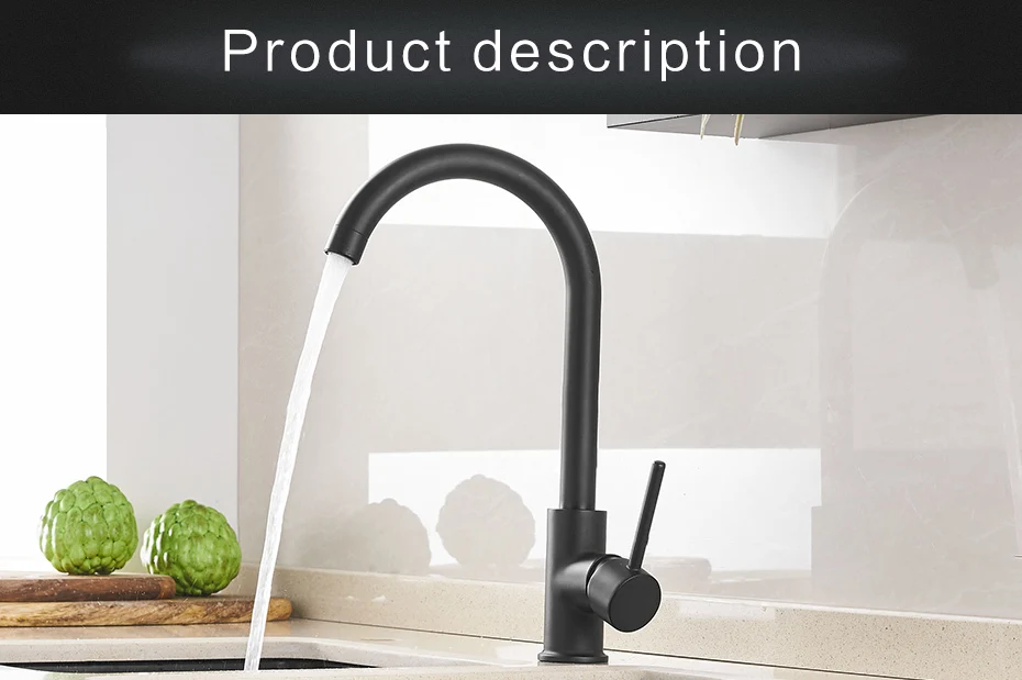 Fapully Brass Kitchen Faucet Black Faucet 360 Degree Swivel Single Handle Vessel Sink Vintage Brass Kitchen Mixer Tap Torneira