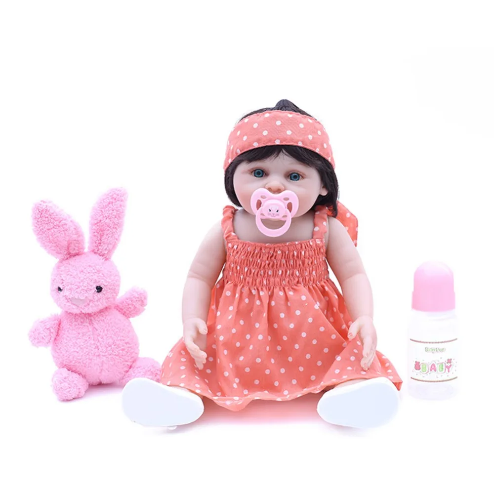 

SanyDoll 18 inch 45 cm Silicone baby reborn dolls, lifelike doll Lovely doll boys and girls holiday gifts birthday gifts