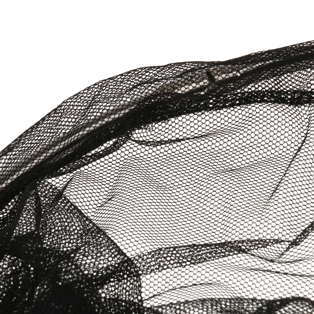 Folding Stainless Steel Frame Nylon Coarse Fishing Landing Net Head Black Red de pesca filet de peche