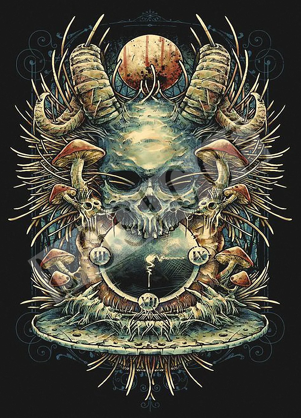 Тату \ Thrash Metal Skull Heavy Dope Rock N Roll gig Poster 30X42 см HD Печать Искусство Винтаж крафт