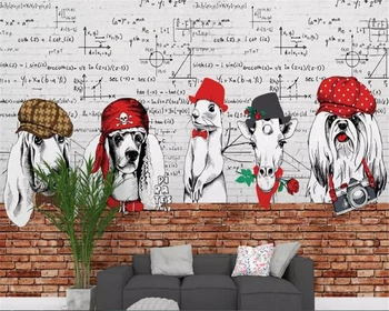 

beibehang wall papers home decor European and wall muralAmerican hand-painted puppy pet shop background wall paper for kids room