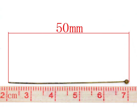 DoreenBeads 300 бронзовых шариковых головок шпильки 50 мм x 0 5 (B10340)|ball head pins|head pinspins findings |