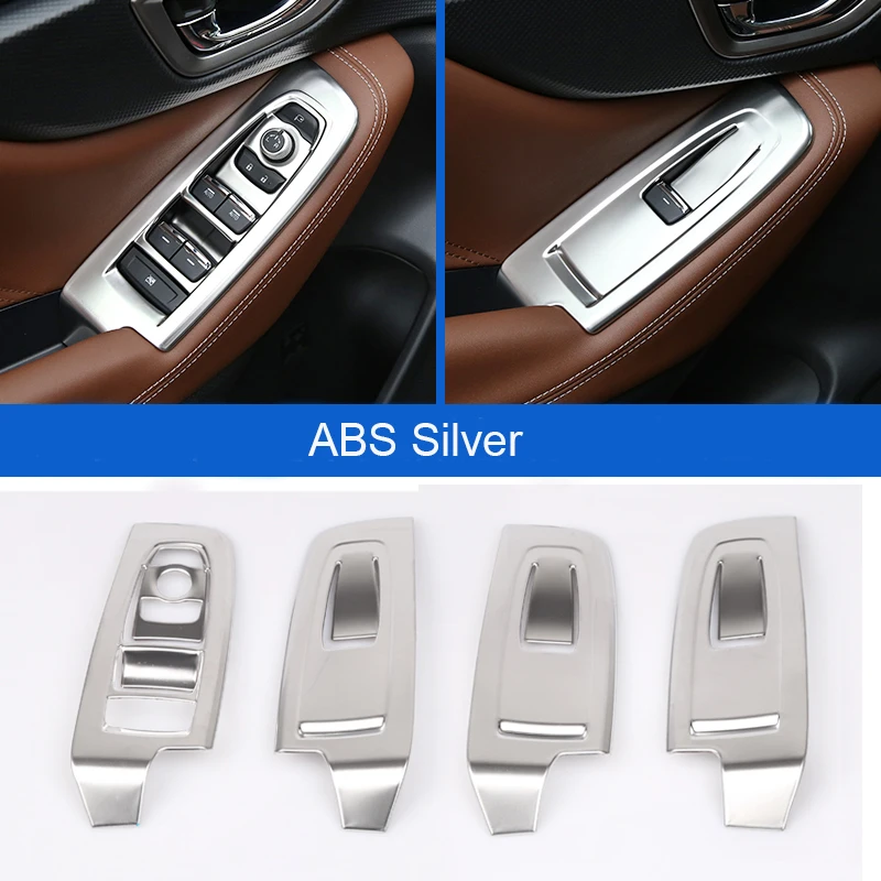 

Car Styling Inner Door Armrest Window Button Decoration Cover Trim 4 Pcs Fit For Subaru Forester SK 2018 2019 Accessories