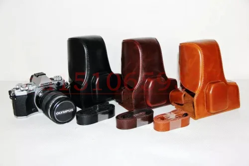 

PU Leather Camera Bag Case Cover Pouch For Olympus OM-D E-M5 II OM D OMD E-M5 MARK II EM5II EM5 II with Shoulder strap