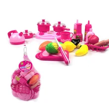 40pcs set Pink Toy Girl Kitchen Food Cooking Role Play Pretend Toys for Children Christmas Gift