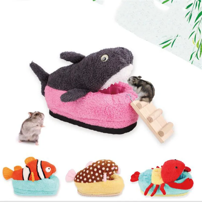 

Warm Dog Bed Interesting Shark Kennel Cats House Small Dogs Pet Beds Rabbit Hamster Mini Nest Guinea Pig Bed Pets House for Cat