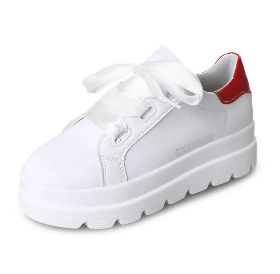 

women Chunky sneakers 2019 Fashion Whiter Platform Sneakers Ladies Brand Causal Shoes Woman Leather Sports Shoes Chaussure Femme