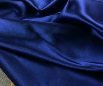 

3 meters 145cm 57" width dark blue faux silk satin fabric for pajamas sewing and party decoration MM60