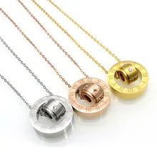 Fashion Women Pendant Necklaces Roman Numerals Women Beads Necklace Cubic Zirconia Link Chain Jewelry for Woman nude slender link necklace for women