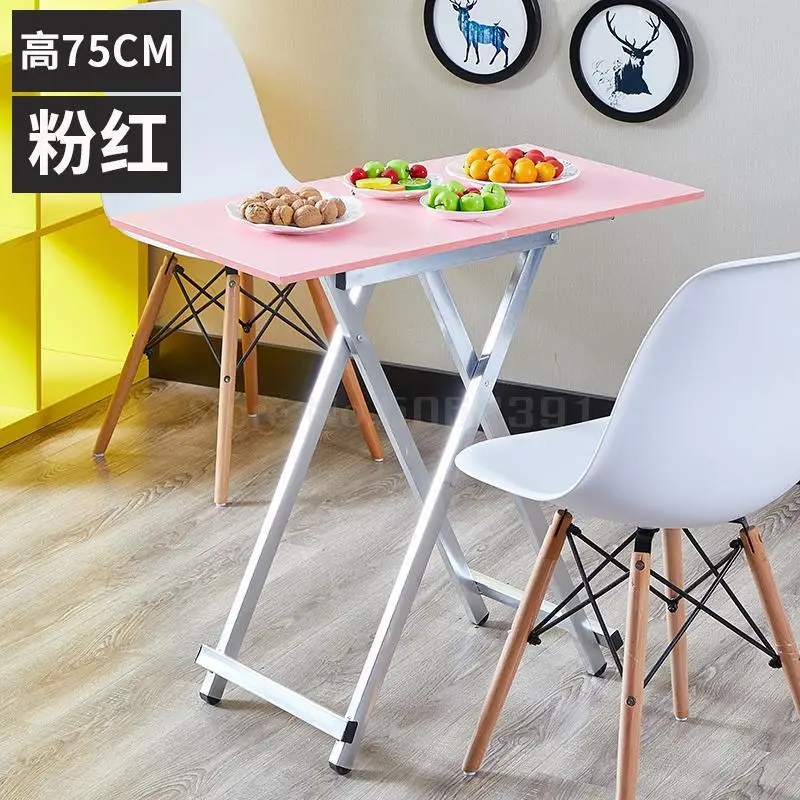 Складной стол для дома маленькая квартира прямоугольный стол открытый стол для киоска обучения письменный стол простой маленький стол - Цвет: 80x40x75cm 6