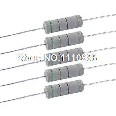 x5PCS 220K Ohm Metal Oxide Film Resistors 5W 5 Watts