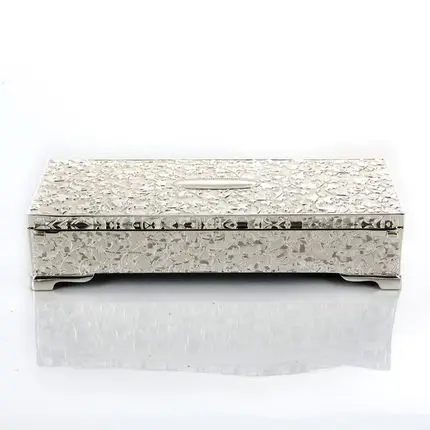 Rectangle silver jewellery box with classic pattern for wedding gift valentine s day gift