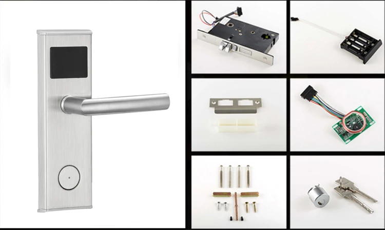 Серебряный цвет кодовый замок двери отель Интеллектуальный Дверной замок с сертификат Европейского соответствия, сертификат независимого Испытательного и сертификационного сертифицировано Федеральной комиссией связи