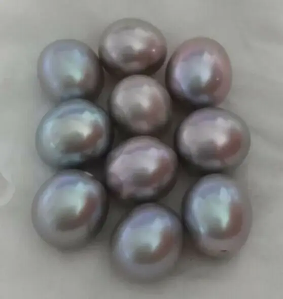 

wholelsale 10 pieces south seas gray loose pearl half dilled