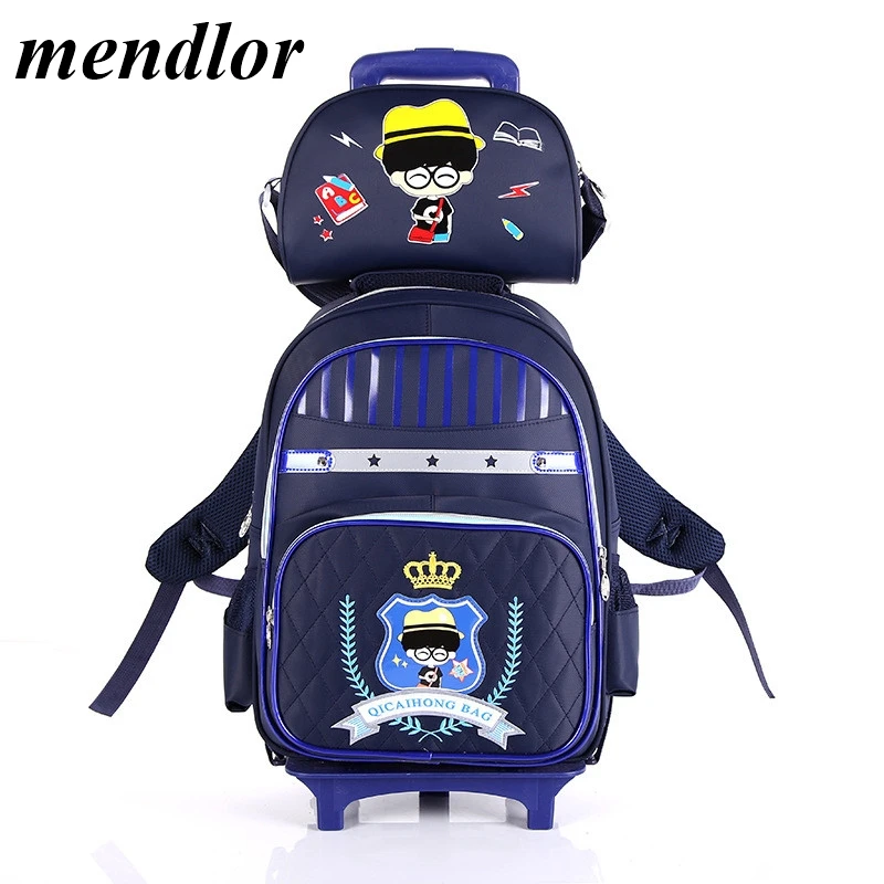 

2pcs set Kids Travel Trolley Backpack two wheels Girls Trolley School bags Children's Detachable Rolling Bag School Backpacks