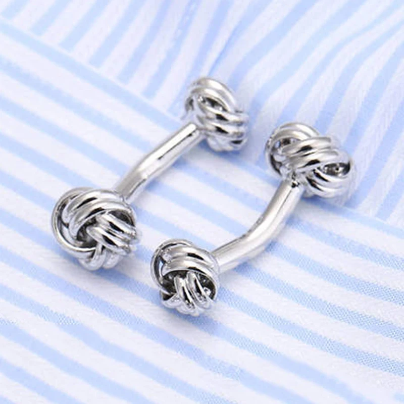 

VAGULA 2017 New Style Fashion knit Cufflink Set Round Silver- color Men's Cuff link Set French Shirt Cufflink 193