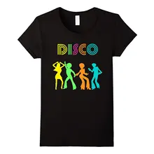 1970-х стиль диско танцоры танцы Ретро дизайн футболка Новинка топы базовые модели Молодежная индивидуальность Топ тройник