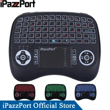 iPazzPort 3 Colors Backlight Russian Mini Wireless Keyboard Mouse with TouchPad for Android TV Box/Raspberry Pi 3/Mini PC