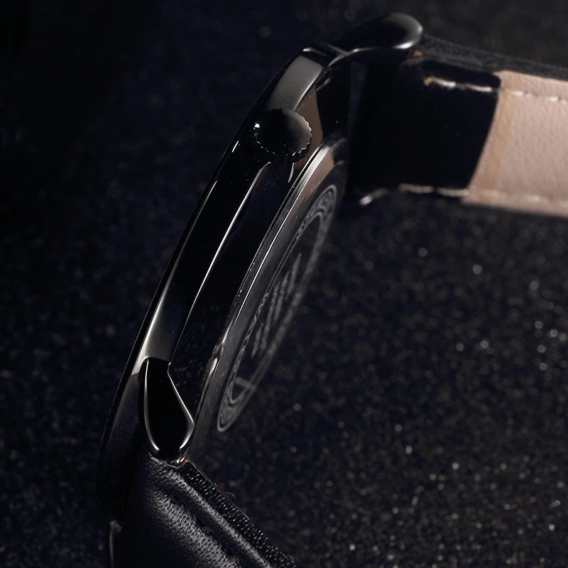 Simple Ultra-thin Watersproof Quartz Wrist Watch High Quality Leather Apan Movement Reloj Watch Calendar 7mm Thick Best Gifts