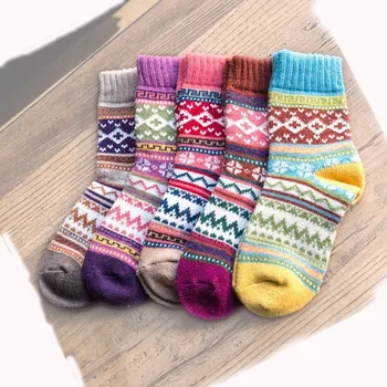 

Winter Rabbit Wool funny Socks women Keep Warm Socks Woman Socks Thickening Thick Thread Socks 5pairs/lot