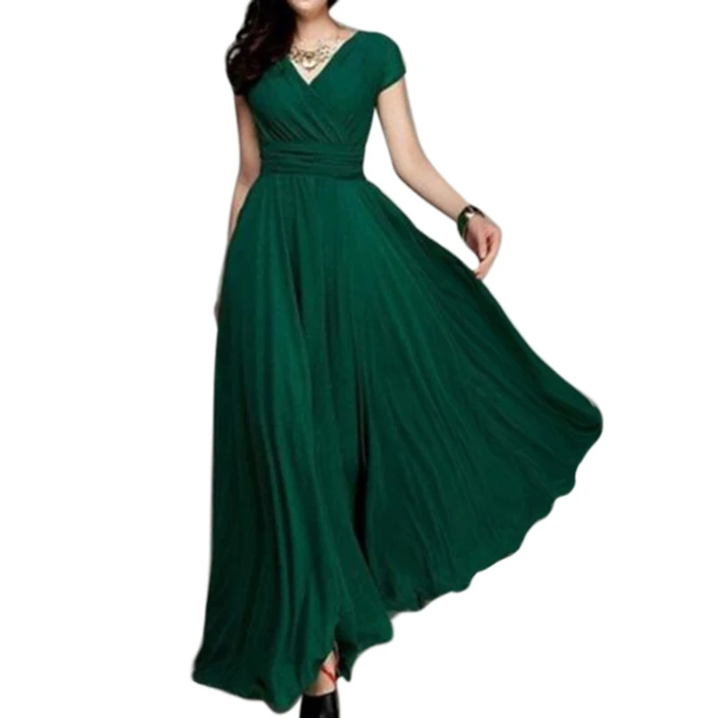 Женское платье большого размера летнее элегантное с v образным вырезом и