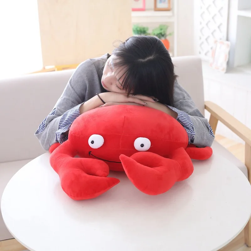 Забавная плюшевая подушка для краба Kawaii 30 см/50 см Мягкая красная игрушка с