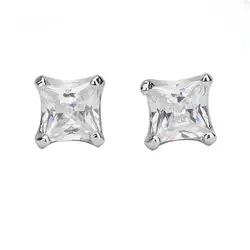 Светящиеся Белый AAA кубический цирконий Модные украшения 925 пробы серебро Для женщин серьги стержня Пром подарки HERE0044
