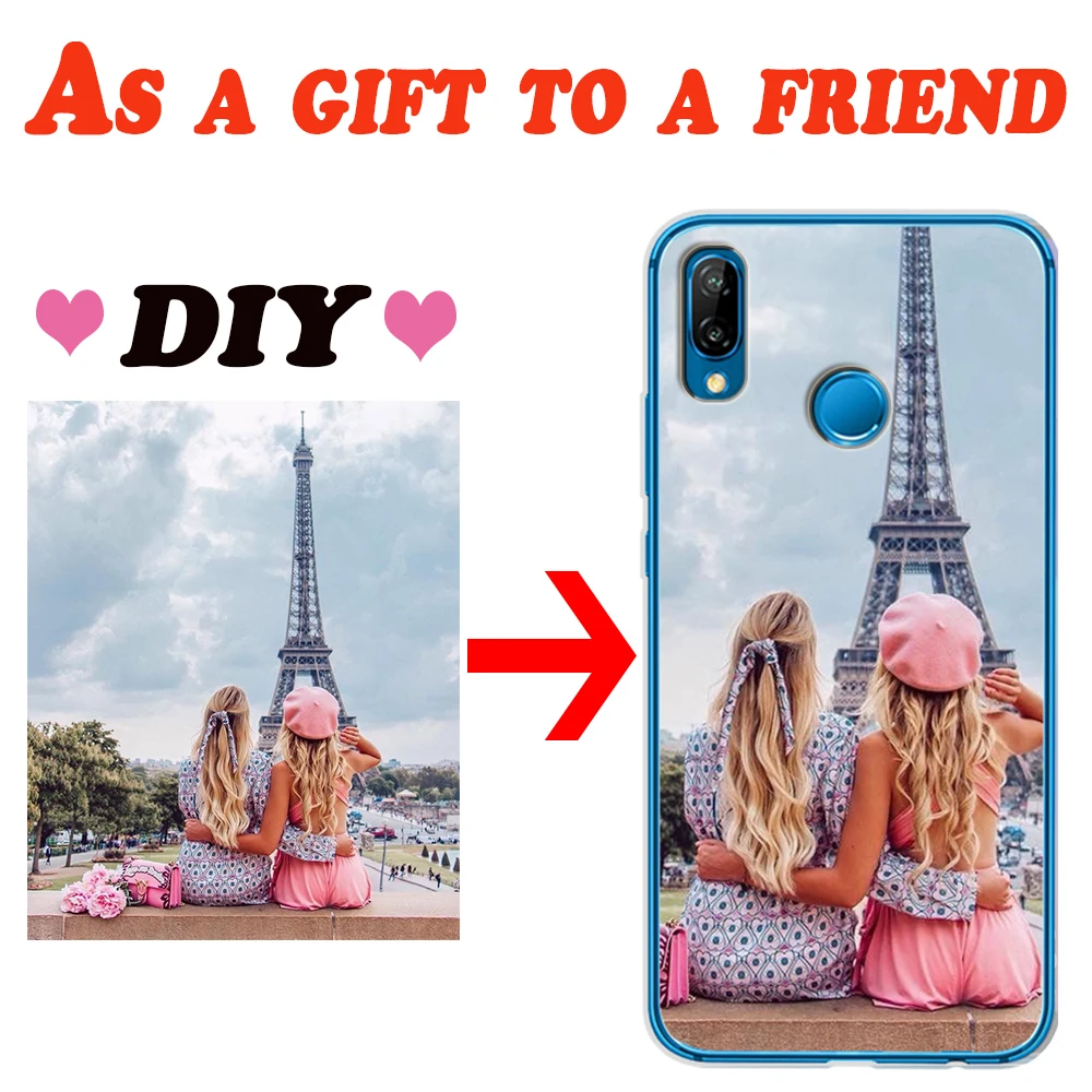

DIY Photo Custom For Huawei P8 P9 P10 P20 P30 Mate 10 20 Honor 8X 8C 10 v20 Lite Pro Plus phone case cover gift Coque funda cute