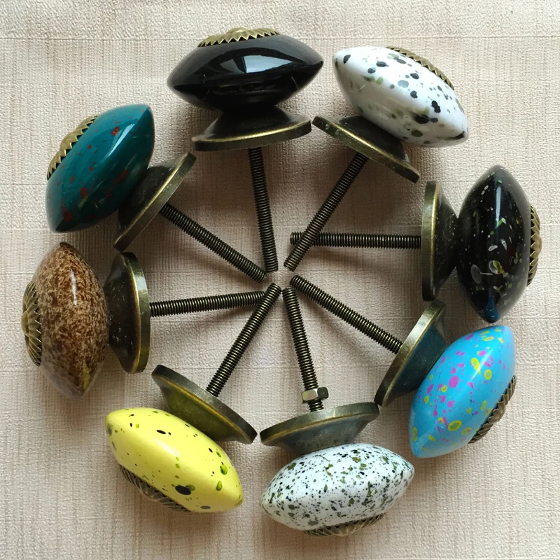 Imitation Ceramic Paint Metal Acrylic Cupboard Cabinet Door Knobs