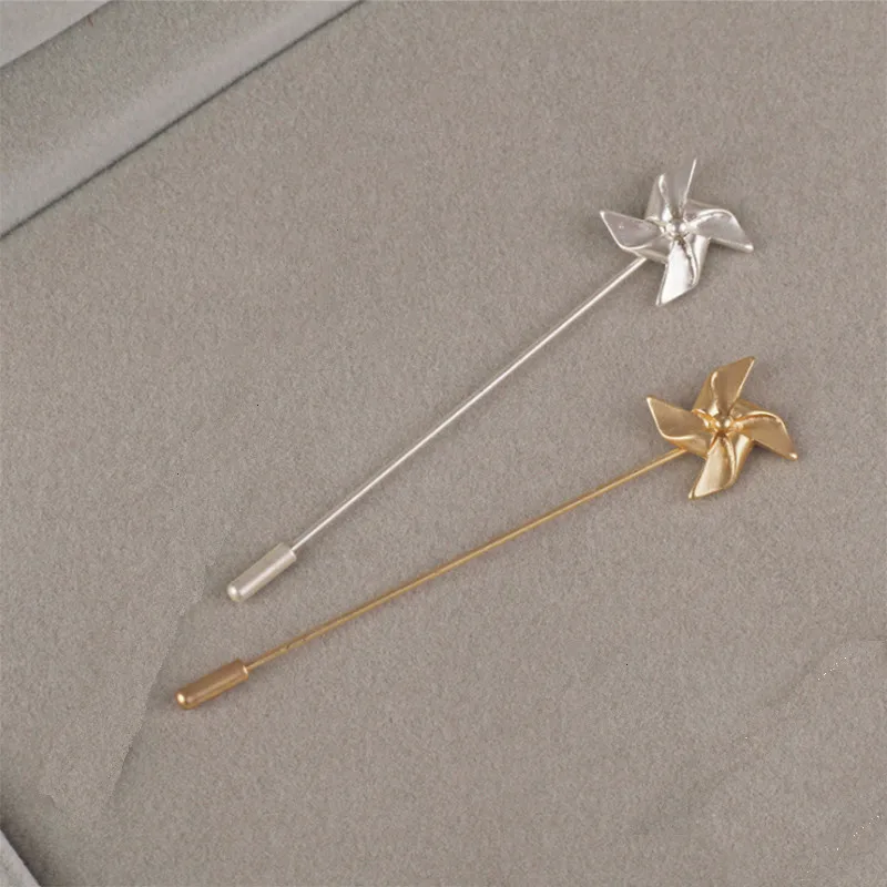 Fashion brooches selling most popular men metal Stick windmill lapel
