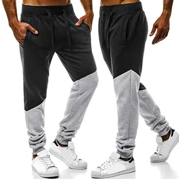 

2019 New Stretch Long Pants Mens Patchwork Drawing String Long Trousers Tracksuit Gym Fitness Workout Sweatpants Lot