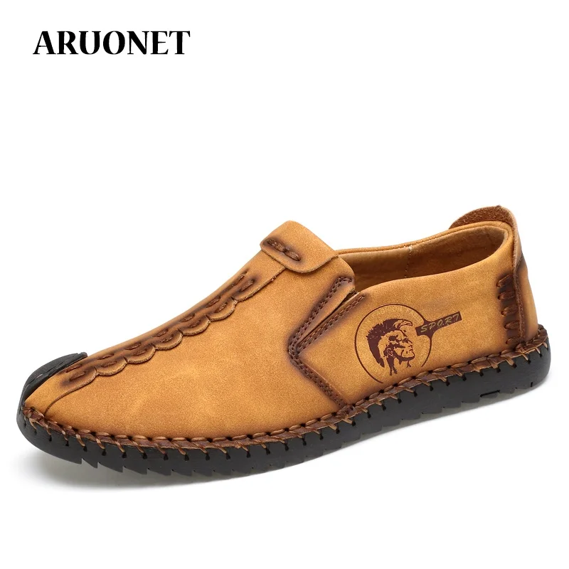 

ARUONET Comfortable Mens Casual Loafers Shoes Vintage Style Breathable Light Fabric Flat Moccasin Male Shoes Zapatos Para Hombre