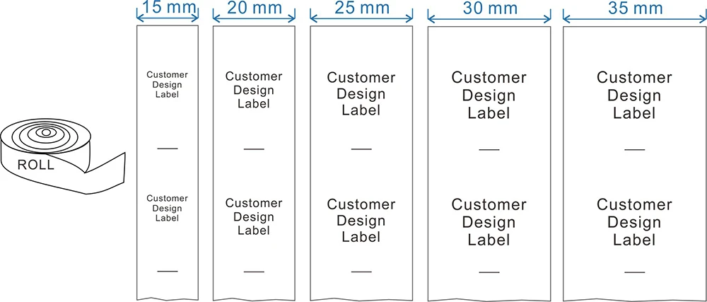 Custom Made design white garment washing care label clothing care size tags washable labels nylon taffeta by roll