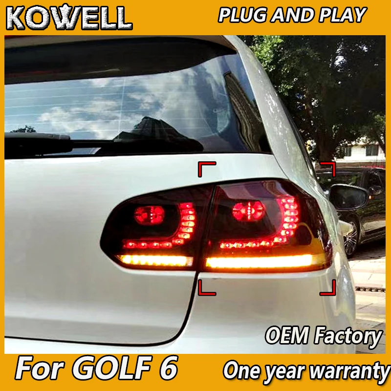 KOWELL автомобильный Стайлинг для VW Golf 6 для Mk6 задний фонарь R20 светодиодный задний фонарь DRL+ тормоз+ Парк+ Динамический сигнал все светодиодный фонарь