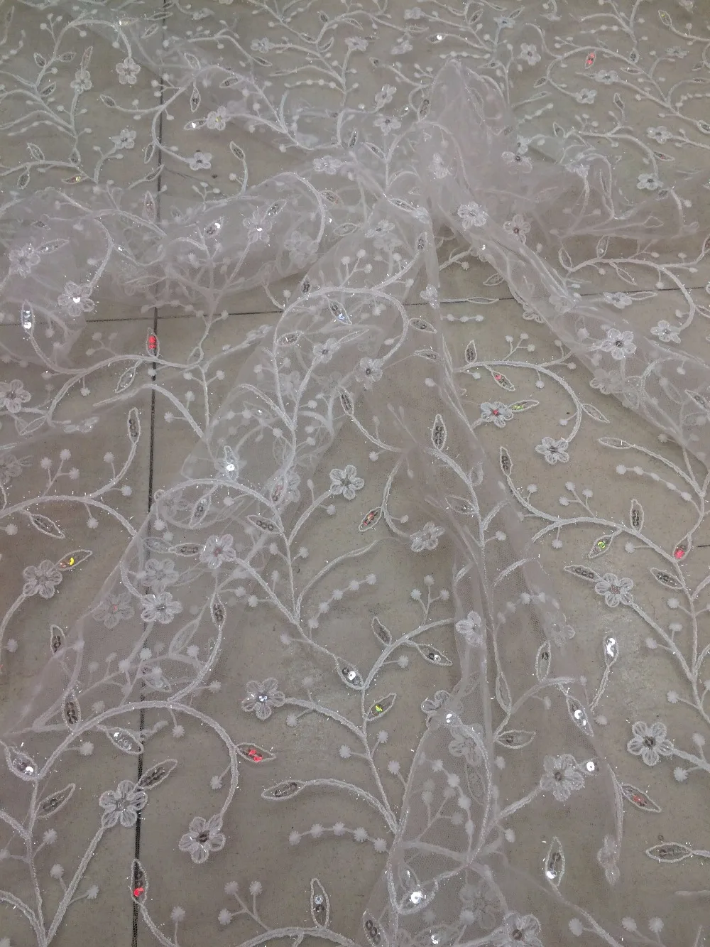 

Latest SYJ-3266 Embroidered Tulle Lace Fabric French African Lace Fabric with sequins High Quality For Wedding